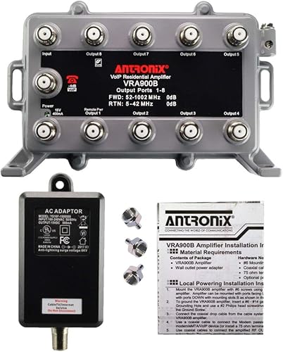 Reliable Cable Products 9 puertos bidireccional cable TV Splitter señal aumentadoramplificador con retorno activo cero pérdida de señal VoIP