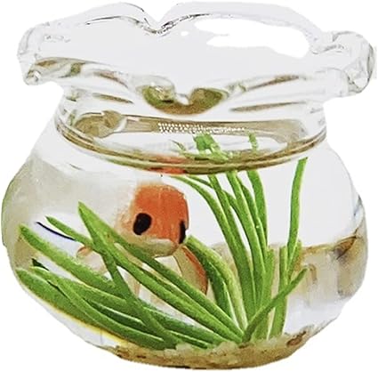 Dollhouse Fish Tank, 1:12 Scale Miniature Resin Accessories for Garden Scene Decor Random Color Round