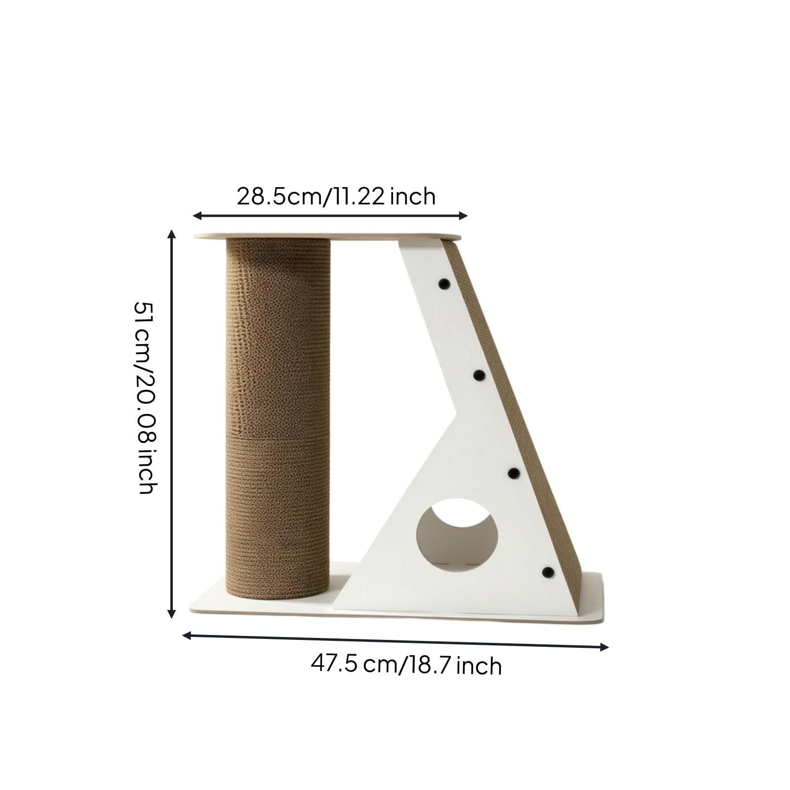 Tiragraffi per Gatti Albero Tiragraffi Centro Attività Pannello Obliquo Colonna Ondulata Ripiano Confortevole in Cartone Ondulato Struttura Geometrica Moderna Adatto per Salotto Camera da Letto