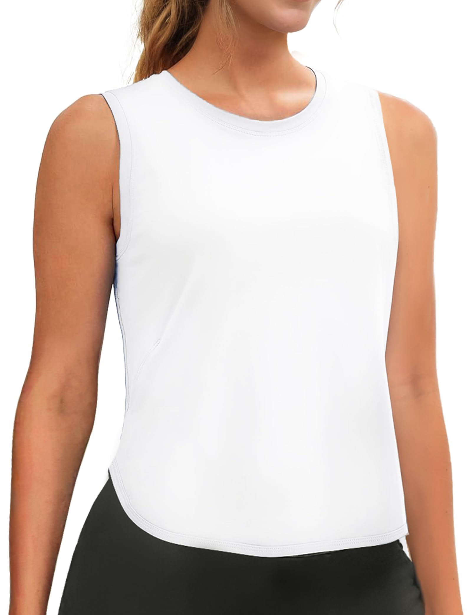 AURUZA Ice Silk Workout Tank Tops for Women Gym Womens Athletic Tops Loose Fit Running Tank Sleeveless Cool Sun Protection