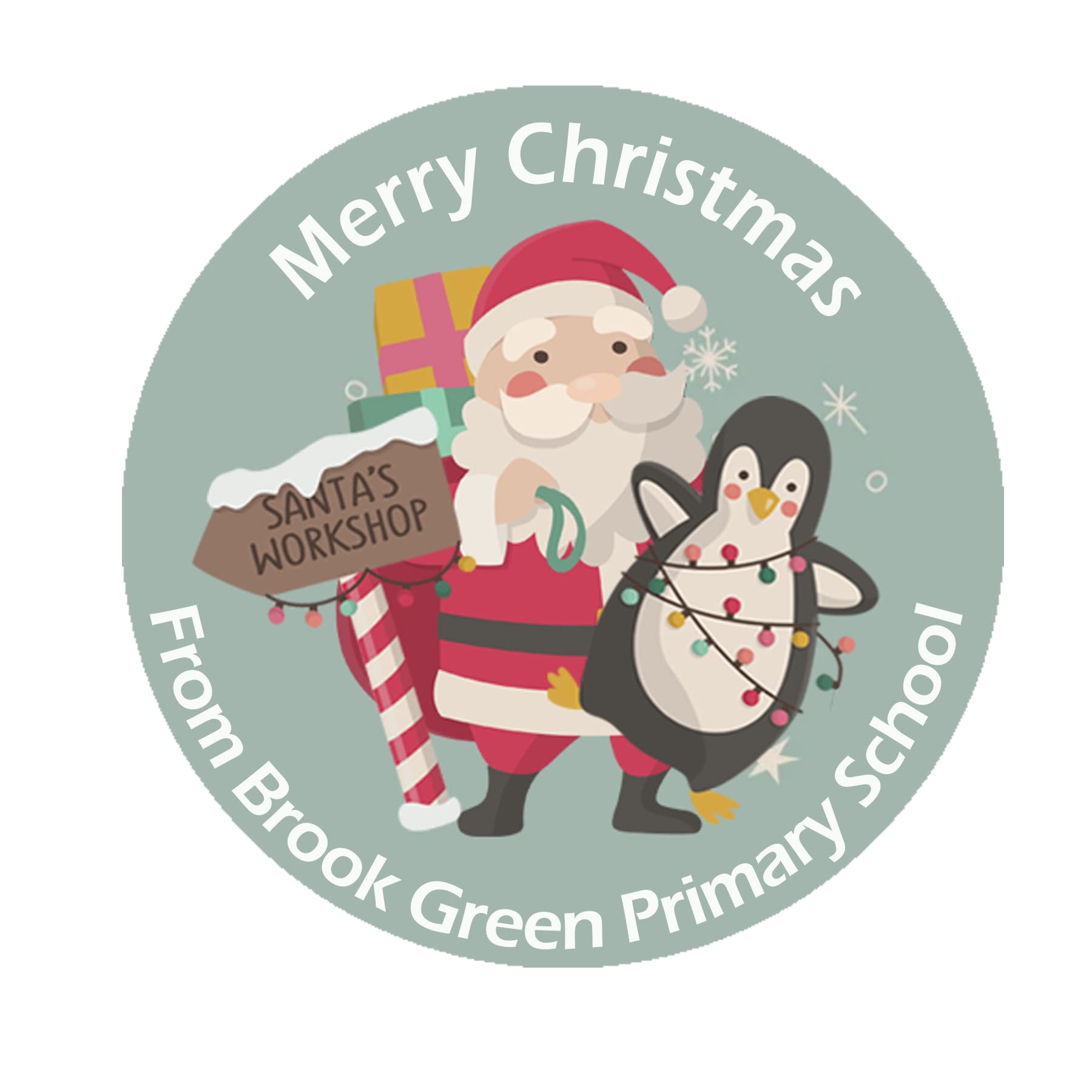 24 Personalised Christmas Stickers Delivery from Santa North Pole Gift Tag Labels Present Santa's Workshop Penguin (Design 1)