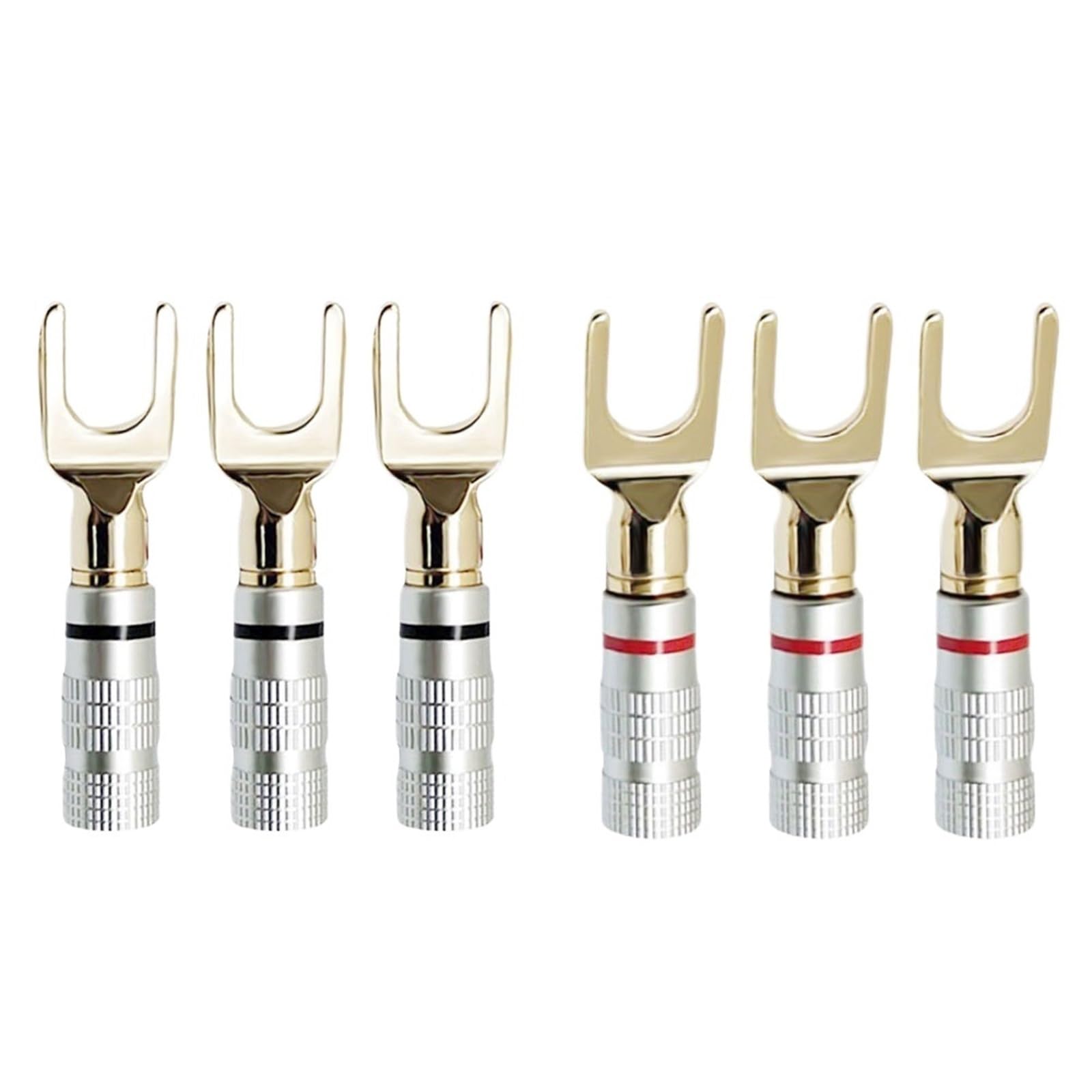 Connecteur de câble de Haut-Parleur plaqué Or à Double vis, Jack Banane de 4mm, 6 pièces/lot