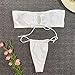 Summer Women's Print Split Swimsuit Fashion Swimwear Beachwear Bikini Bathing Suits for Women Retro (White, M)