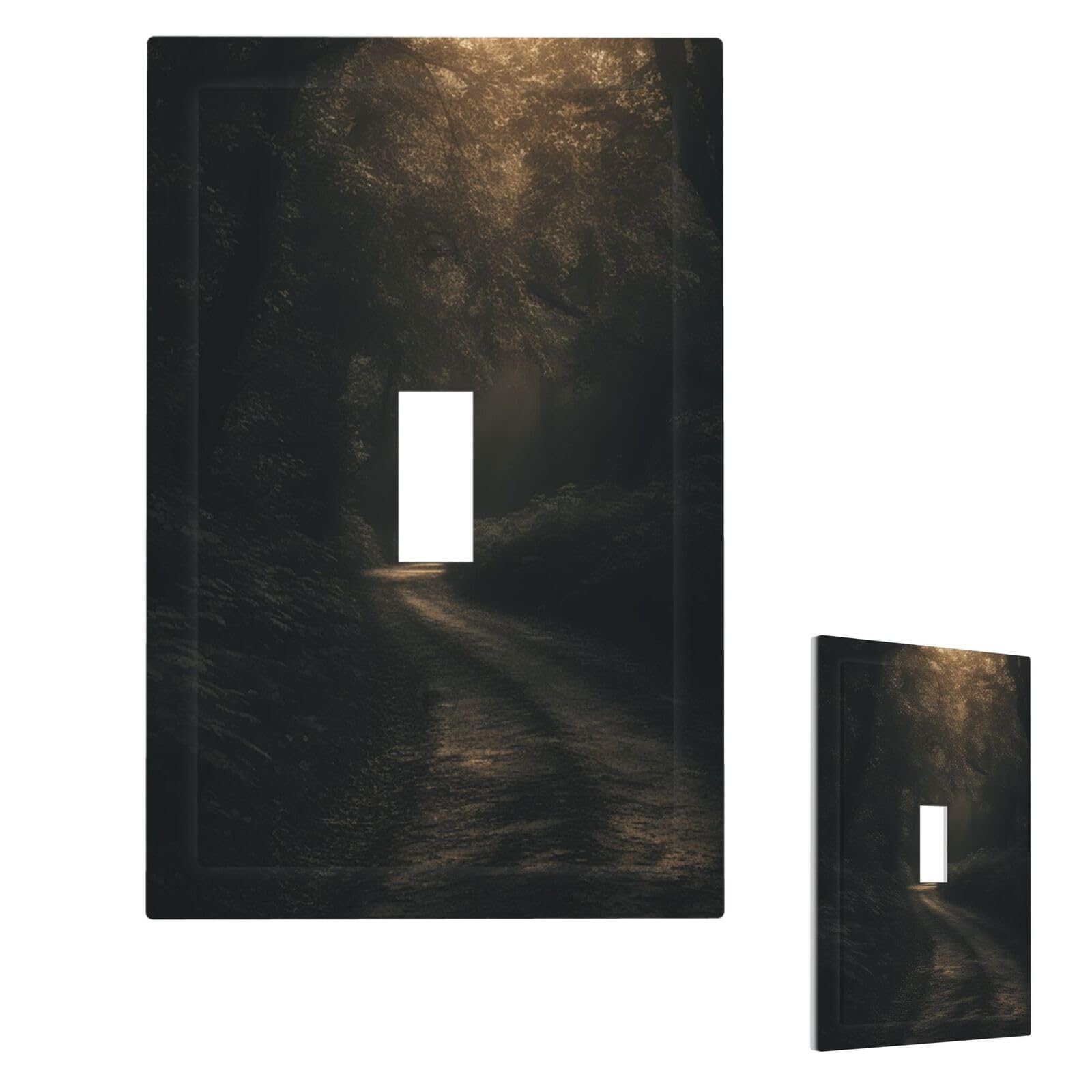 Lane in Dark Wall Plate Cover Single Toggle, Modern Decorative Light Switch Cover Unbreakable Receptacle Outlet Covers for Living Room Bedroom Decor