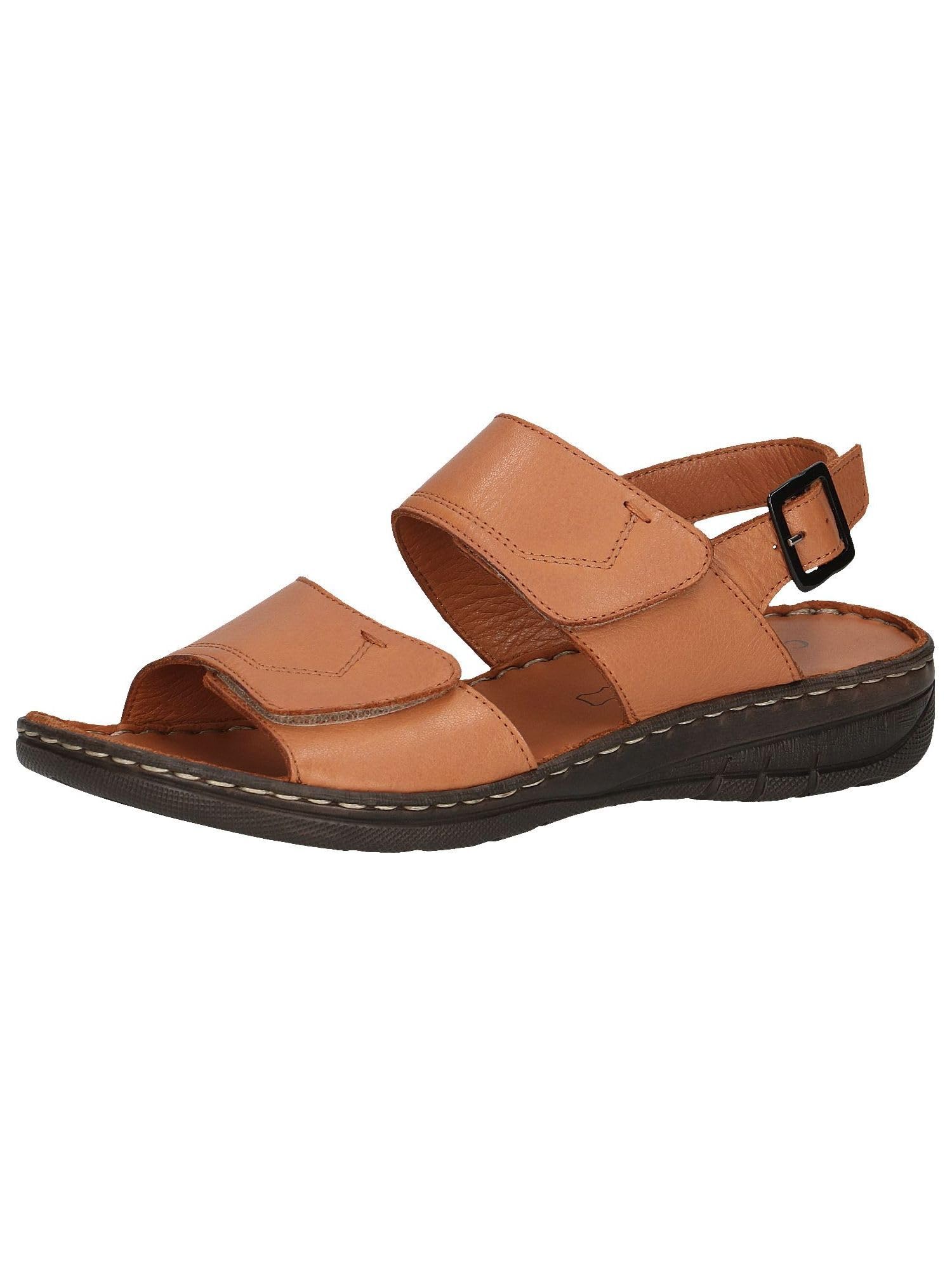 CAPRICE Women's Heeled Leather Sandals Comfortable, Brown (Nut Nappa), 5 UK