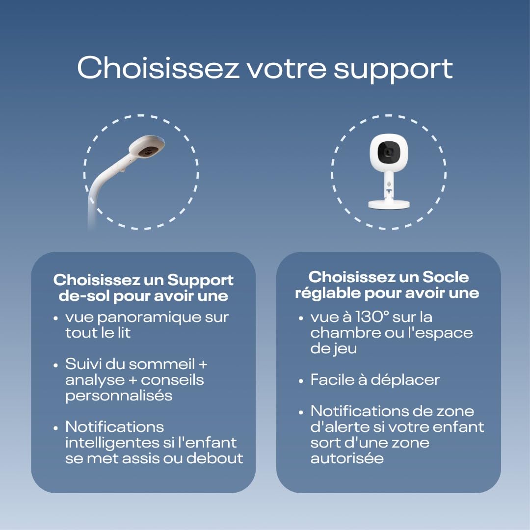 Nanit Pro Babyphone Caméra, Support et Bande - Caméra Bébé - 1080p Vidéo & Audio Bidirrectionnel - Blanc (Nanit Pro + Support Flexible)