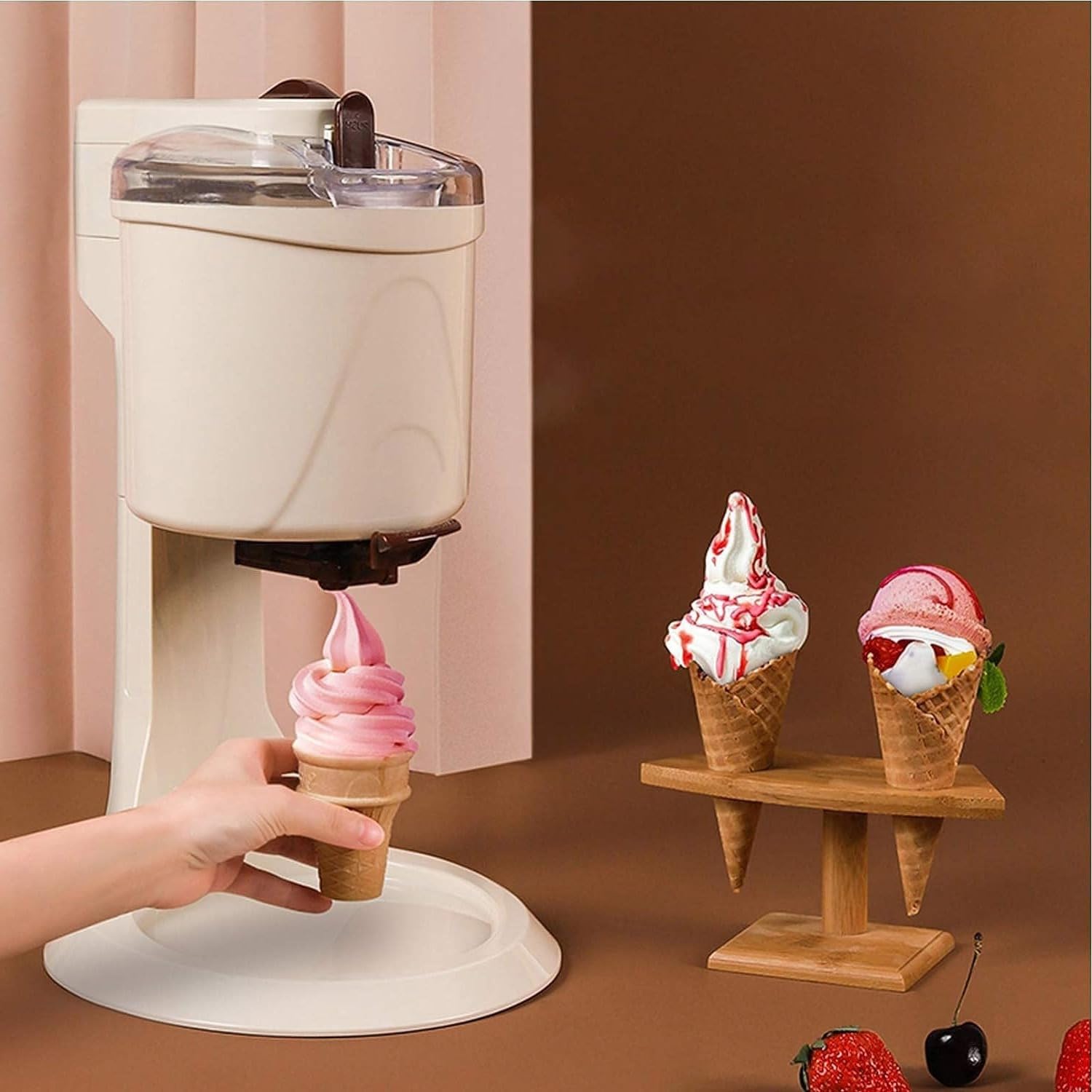 Macchina per Gelato Soft Serve, gelatiere per Dessert Fai-da-Te, Perfetto per Fare Yogurt e dolcetti surgelati in Cucina