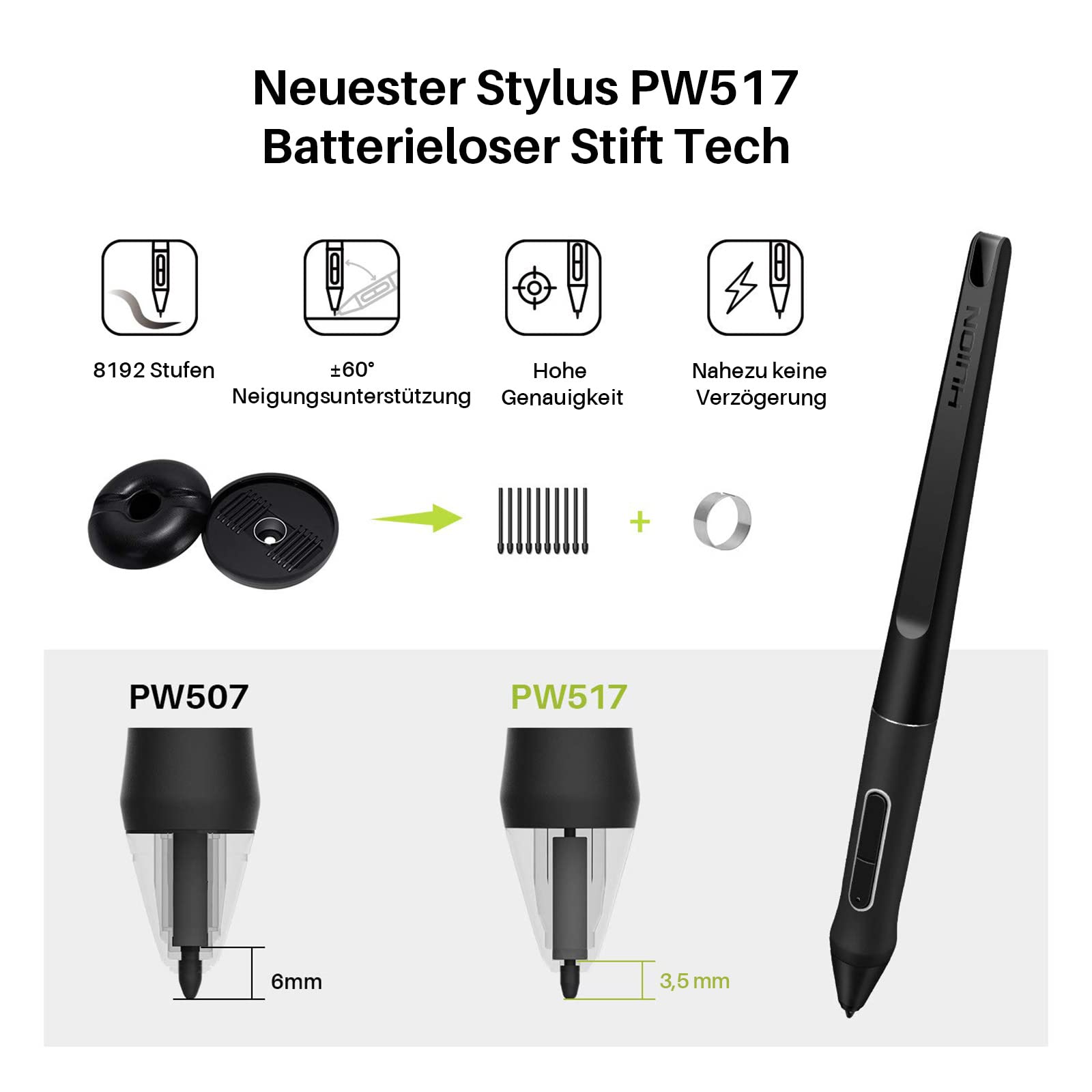 HUION Kamvas 12 Grafiktablett mit Display, 11,6 Zoll Stift-Display mit batterielosem Stift, 8 Expresstasten, verstellbarem Standfuß, Zeichentablett für Switch Spiel, ferngesteuertes Lernen, Arbeiten