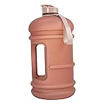 TOOFEEL 1 Gallon Water Bottle,Leakproof,Bpa Free,Dishwasher Safe,128 oz Large Water Jug wiht Handle,Travel & Camping & Sports & Gym Water Bottle For Men and Women - Matte Pink