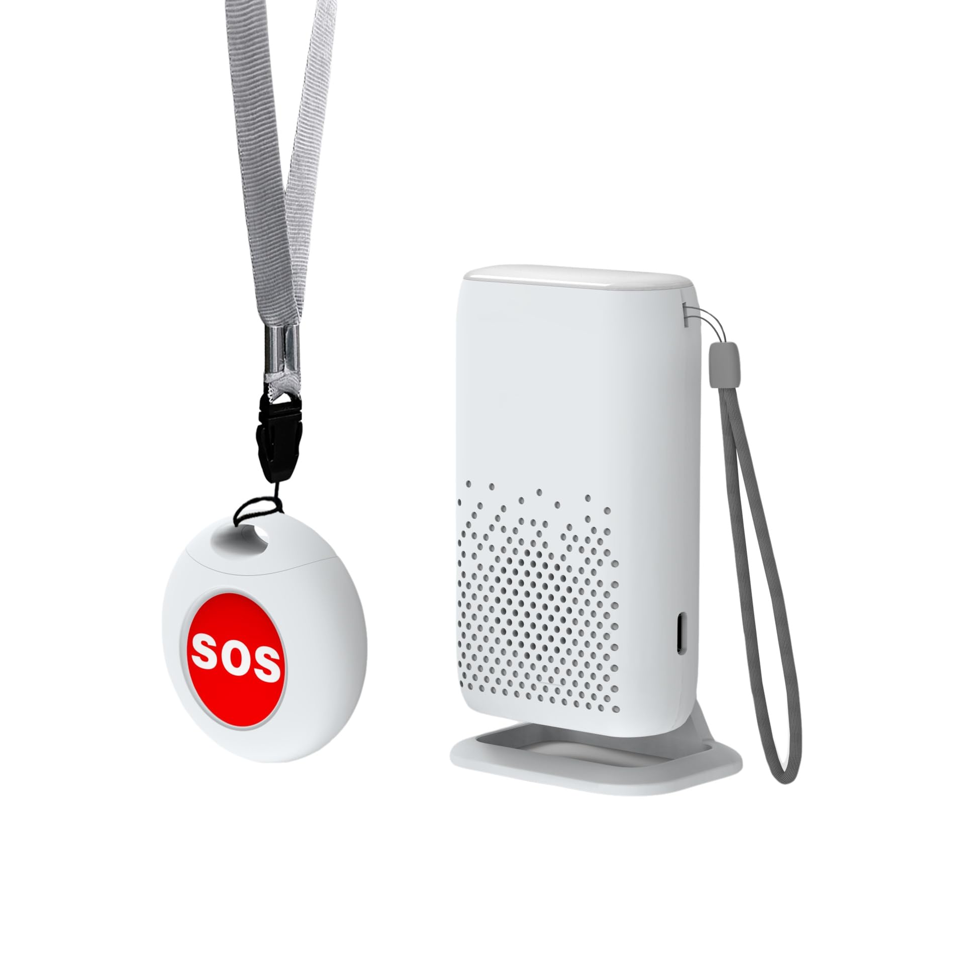 Botón de llamada de emergencia con un sensor y un receptor inalámbrico de alarma