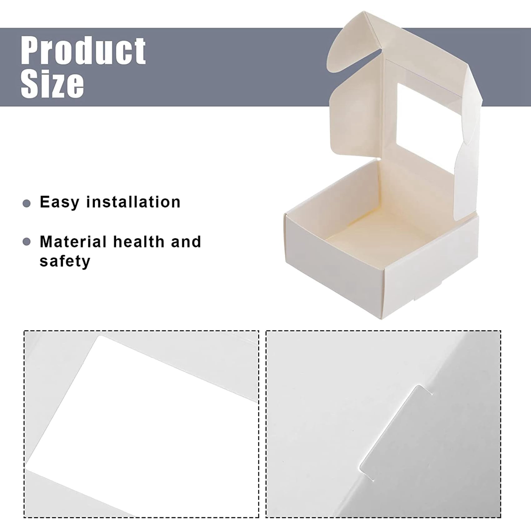 200 StüCk Kraftpapier Box Verpackung mit, Geschenk Verpackung, Leckerli Box für Hausgemachte Seife, Leckereien, Backwaren, SüßIgkeiten ()