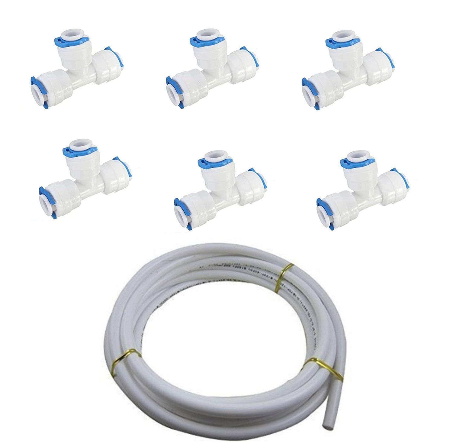 Care N Made® Ro Three Side Tee Push 3/8" Pipe Fitting Connector for All Water Purifer (Set of 6 Pcs, 3 Meter 3/8" Pipe)-image-16