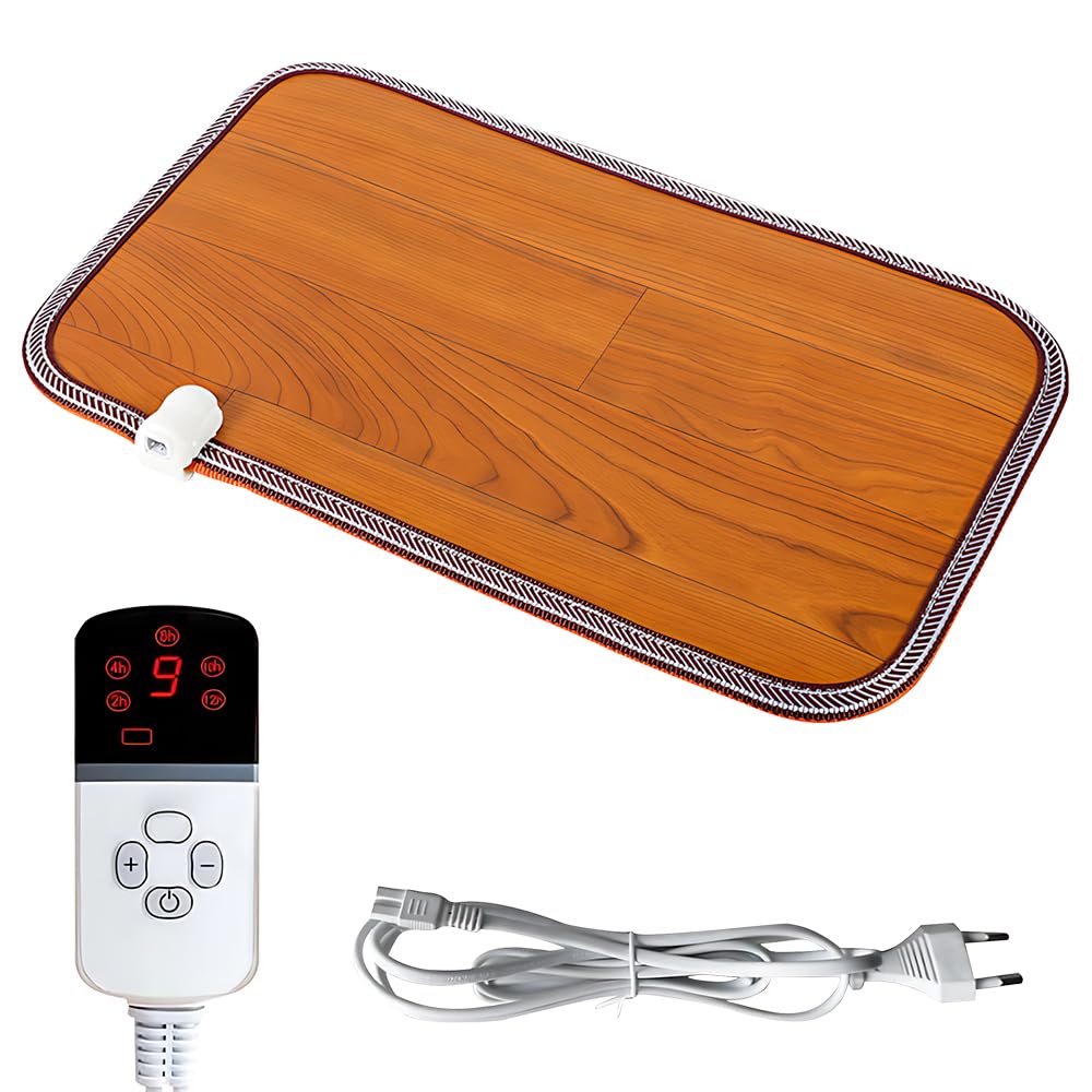 Alfombra Calefactora Pies, Rakuker 50*30cm Alfombra Electrica Calefactora, Alfombra Termica Pies, Almohadilla Térmica Pies de Cristal de Carbono, Calentador de Pies con Calefacción para Oficina Hogar