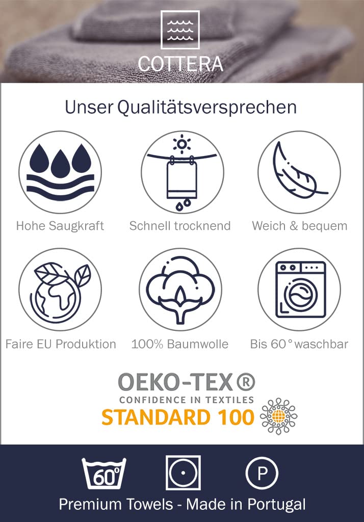 Set 8 Asciugamani Premium Hotel & Spa - Grigio, Cotone 600 G/m², Morbido E Assorbente - Foto 5