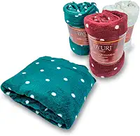 Manta Microfibra Casal Dyuri Mix Bolinha 1,80x2,00m Jolitex (BORDO)