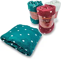 Manta Microfibra Casal Dyuri Mix Bolinha 1,80x2,00m Jolitex (BORDO)
