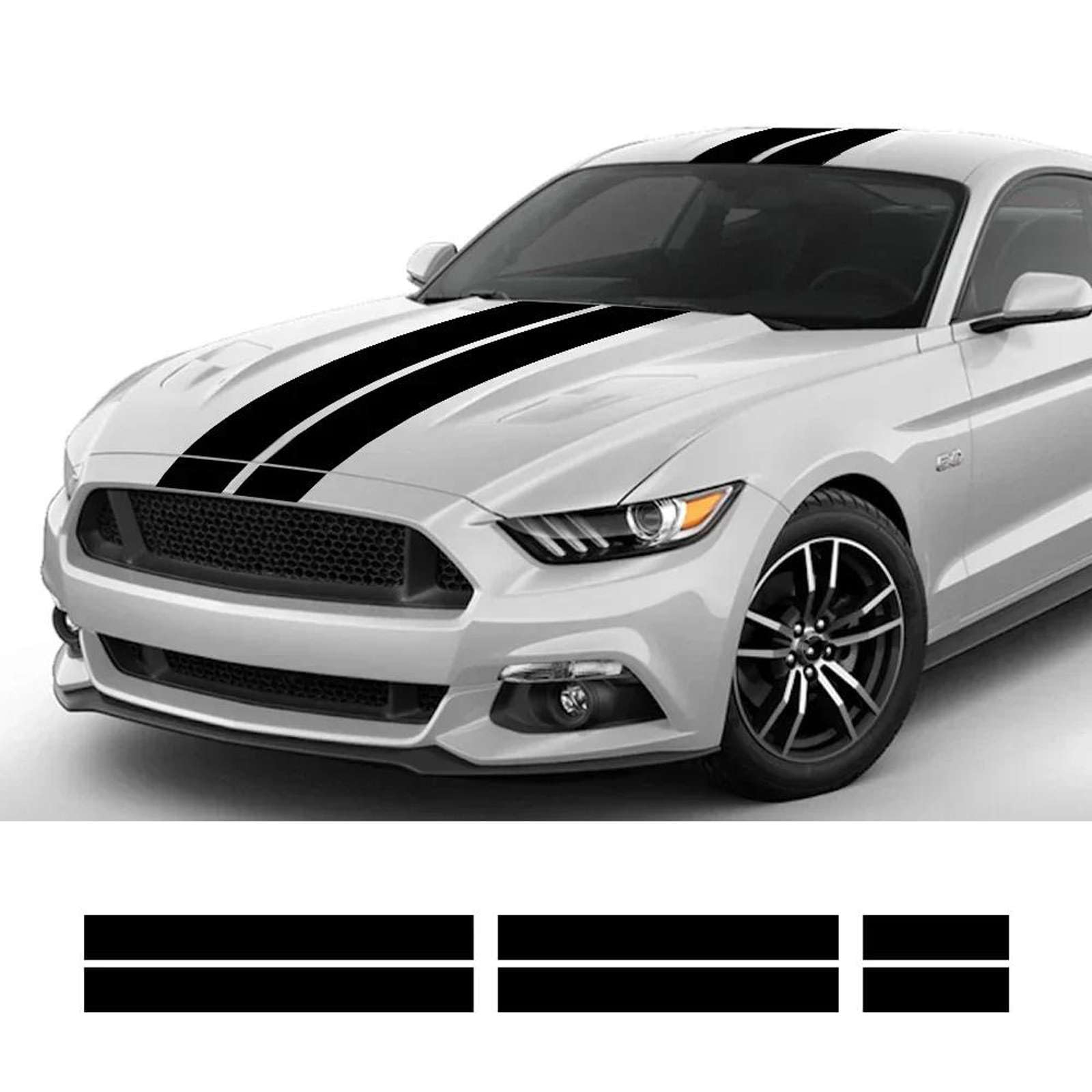 3Pcs Naklejki samochodowe Auto Maska Dekoracja dachu tyłowego Paski z naklejkami Zestaw Winylowy Tuning Cover, dopasowane do Forda Mustanga GT500 GT350 GT