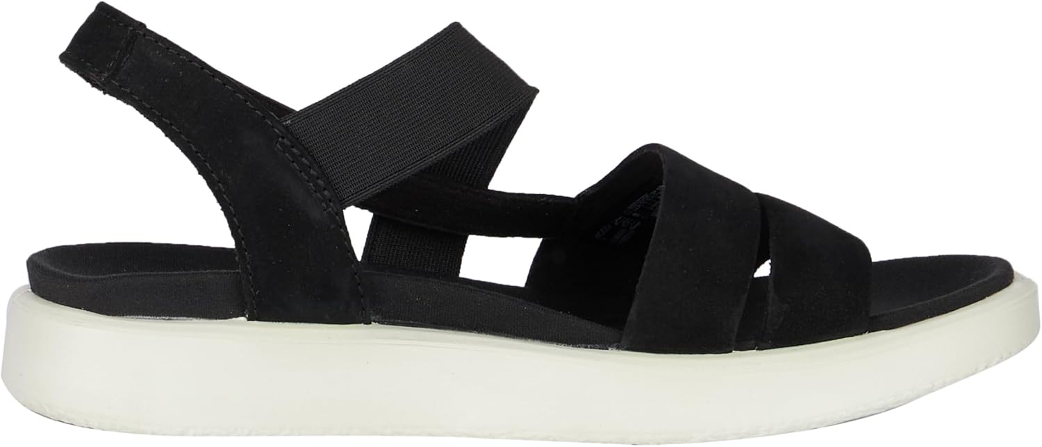 ECCO Women's Yuma Two Strap Sandal 8-8.5 Black Nubuck