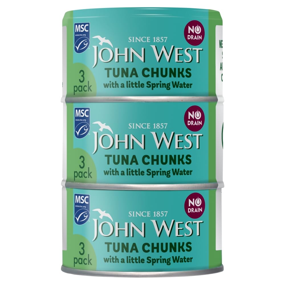 John West No Drain Tuna Chunks in Springwater 3 x 100g