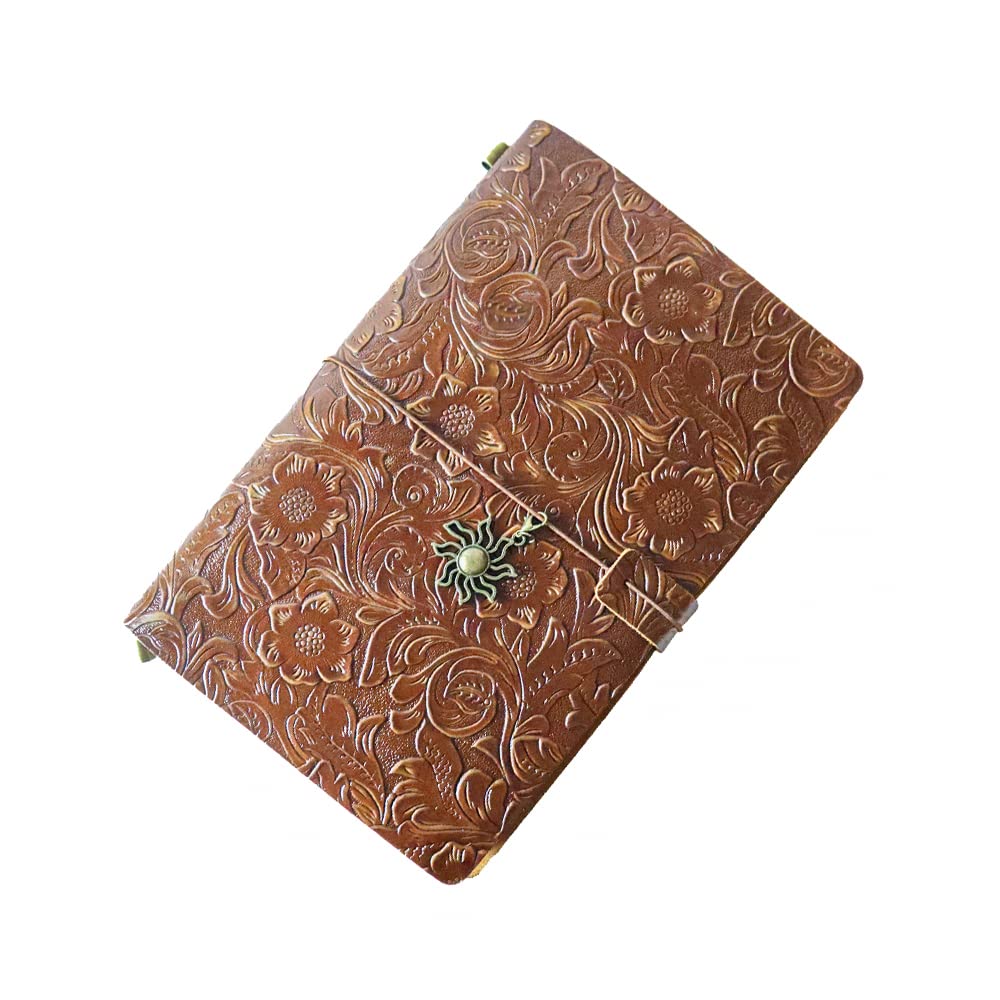 aoaoway Refillable Leather Journal, Handmade Notebook with Bookmark for Men & Women, Vintage Notebook perfect for writing, gifts, travelers (Coffee,