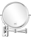8 Inch Wall Mounted Magnifying Mirror with 10x Magnification, Double Sided Vanity Makeup Mirror for Bathroom, Chrome Finished