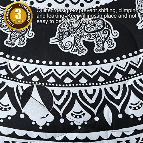Uxcell 3-Piece Bohemian Black Comforter Sets - 3D Printed Bohemia Themed - All-Season Down Alternative Quilted Duvet - Reversible Design - Includes 1 Comforter, 2 Pillow Cases Full #TOP5