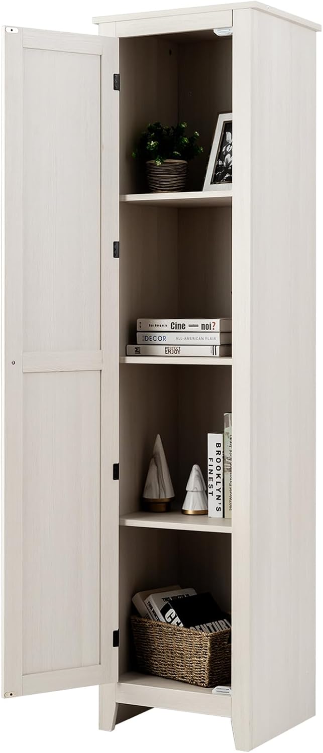 RELAX4LIFE Bathroom Tall Single Door Floor Storage Cupboard