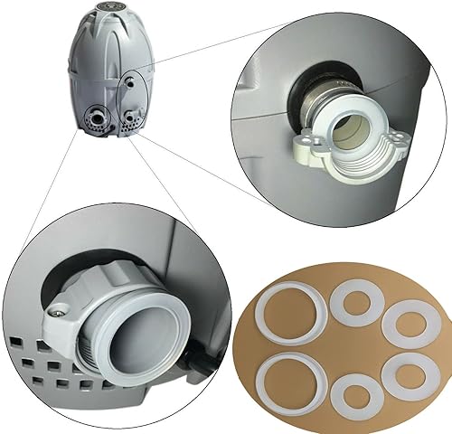 Miniatura 6 de Jzenol para Lay-Z-Spa Coleman Kit de reconstrucción de sello de bomba de agua (1 Tuerca dividida BC+2 anillos de sello)