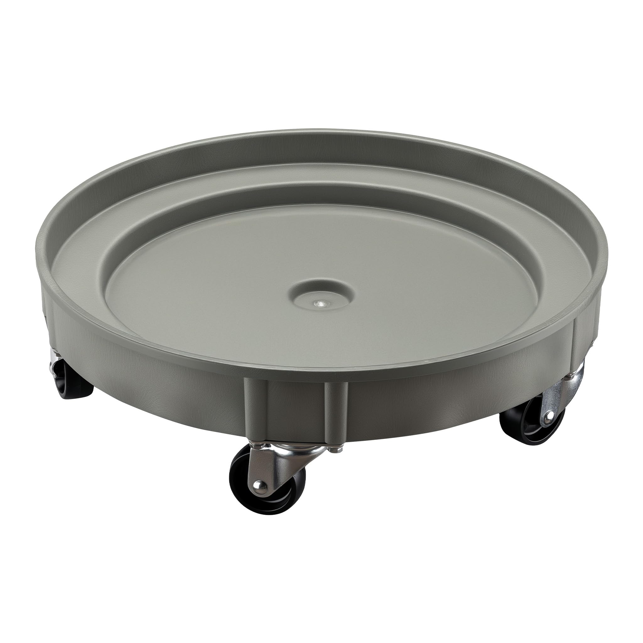 Wiltec Porta fusto olio con ruote, portata 400 kg, carrello porta fusti con vasca Ø 60 cm e ruote girevoli, base per movimentazione fusti