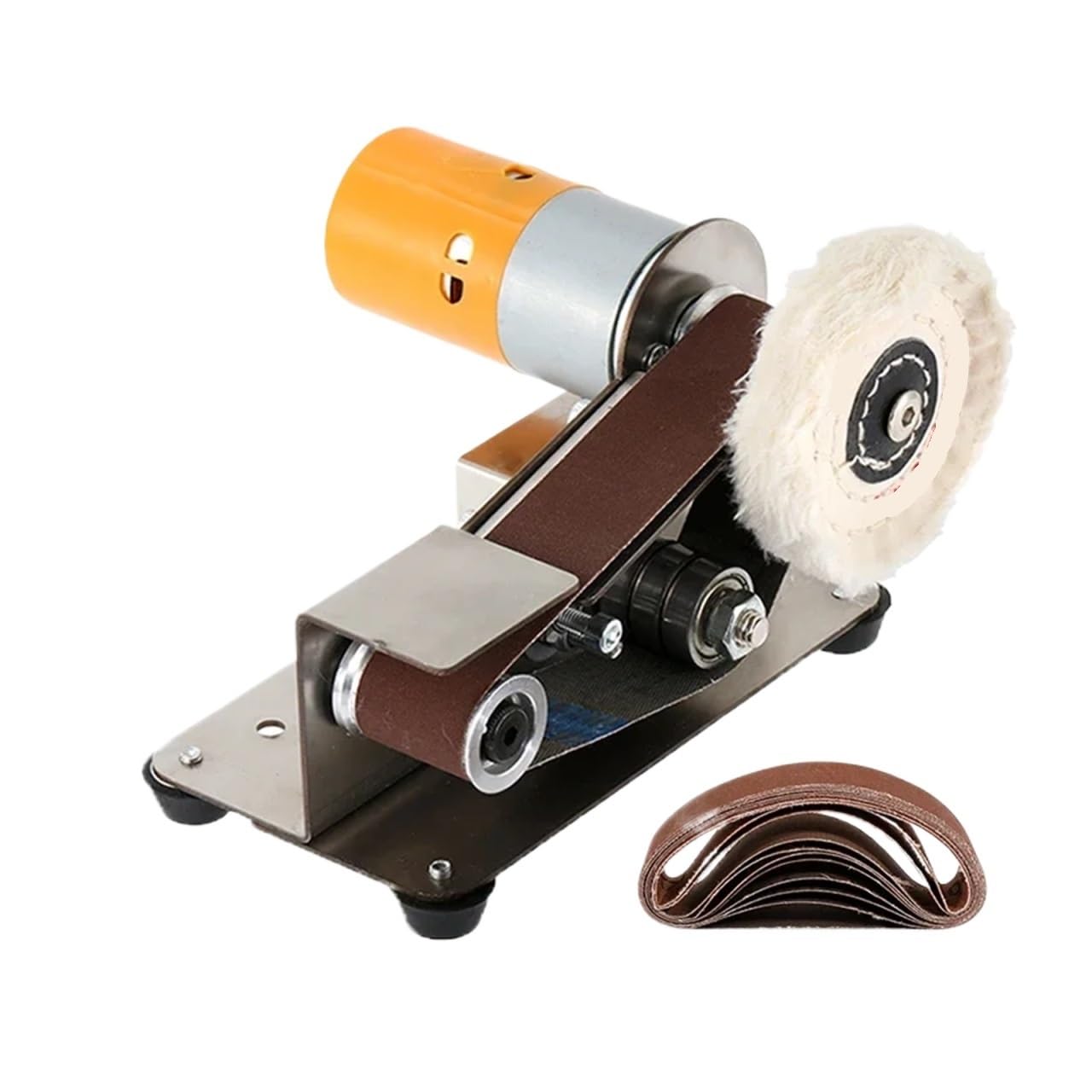Csdasw Silver Mini Electric Belt Sander Diy Polishing Grinding Machine With Grinder Set Sharpener Cutter Knife Edges Jewellery Diy