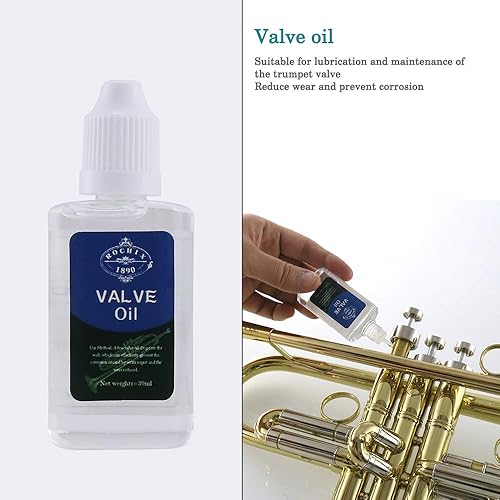Miniatura 3 de Kit de limpieza de cuidado de limpiador de trompetacorneta, kit de mantenimiento, aceite de válvula, grasa deslizante de afinación, cepillo
