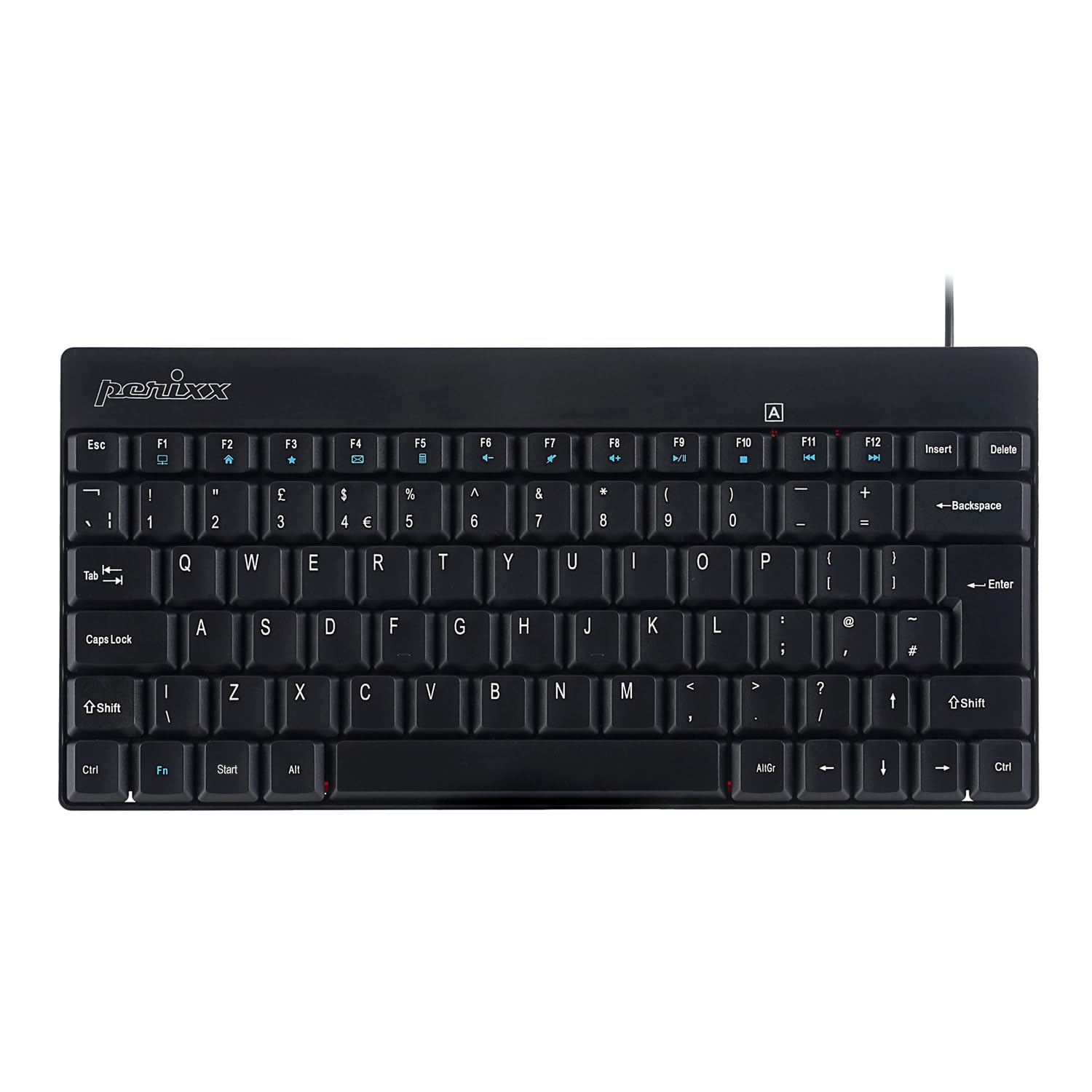 Perixx PERIBOARD-422 Wired USB-C Mini Keyboard, USB Type C Connector, UK QWERTY