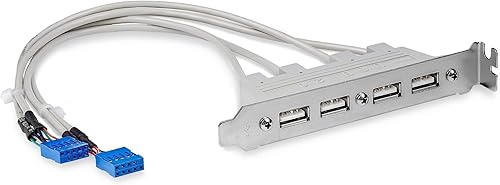 StarTech.com Adaptador de placa de ranura hembra USB A de 4 puertos - T - USBPLATE4