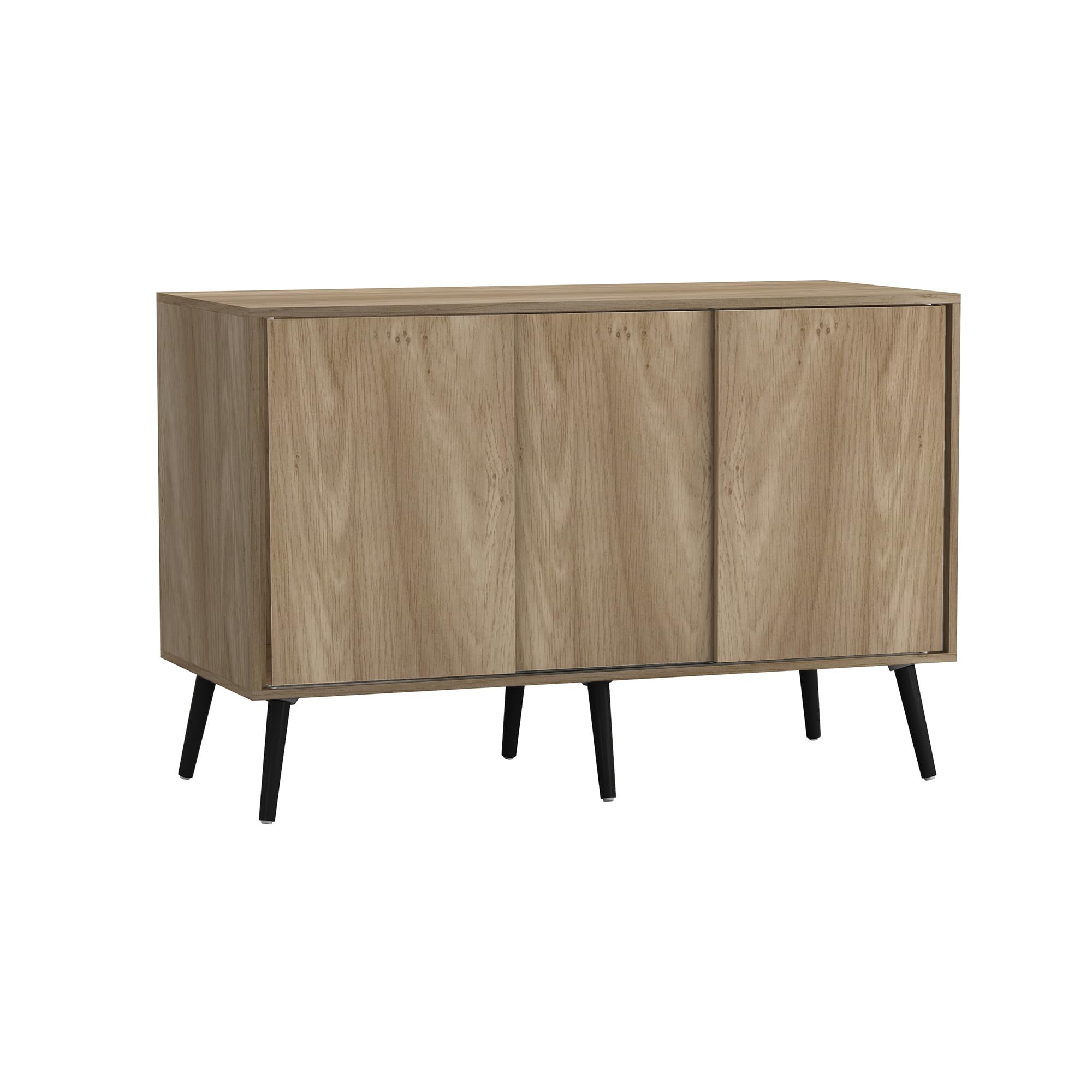 URBNLIVING 3-Door Sliding Sideboard Cabinet with Wooden Legs, Modern Cupboard, Credenza for Living Room, Dining Room or Office, Storage Organizer with Stylish Sliding Doors, Mix & Match Colour Combos