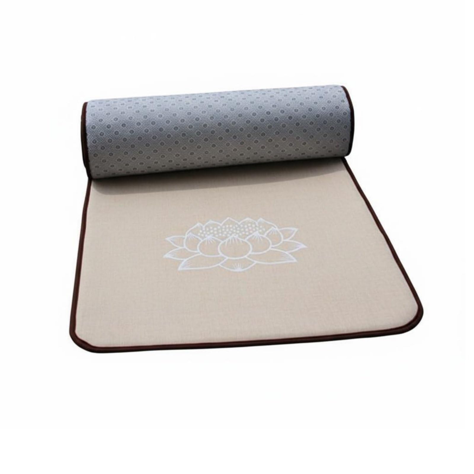 Cuscino da Preghiera in Lino Tappetino Meditazione Tappeto Devozione Cuscino Prostrazione con Nucleo Spugnoso Ammortizzante E Base Antiscivolo Adatto, Lino, 60 200cm