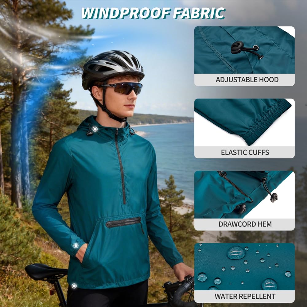 Chaqueta De Ciclismo De Verano Hombre, Impermeable Ventilada Transpirable Cortavientos Giacca Running Mujer Reflectante Ultraligera Duradera Con Capucha Chaqueta Para Senderismo