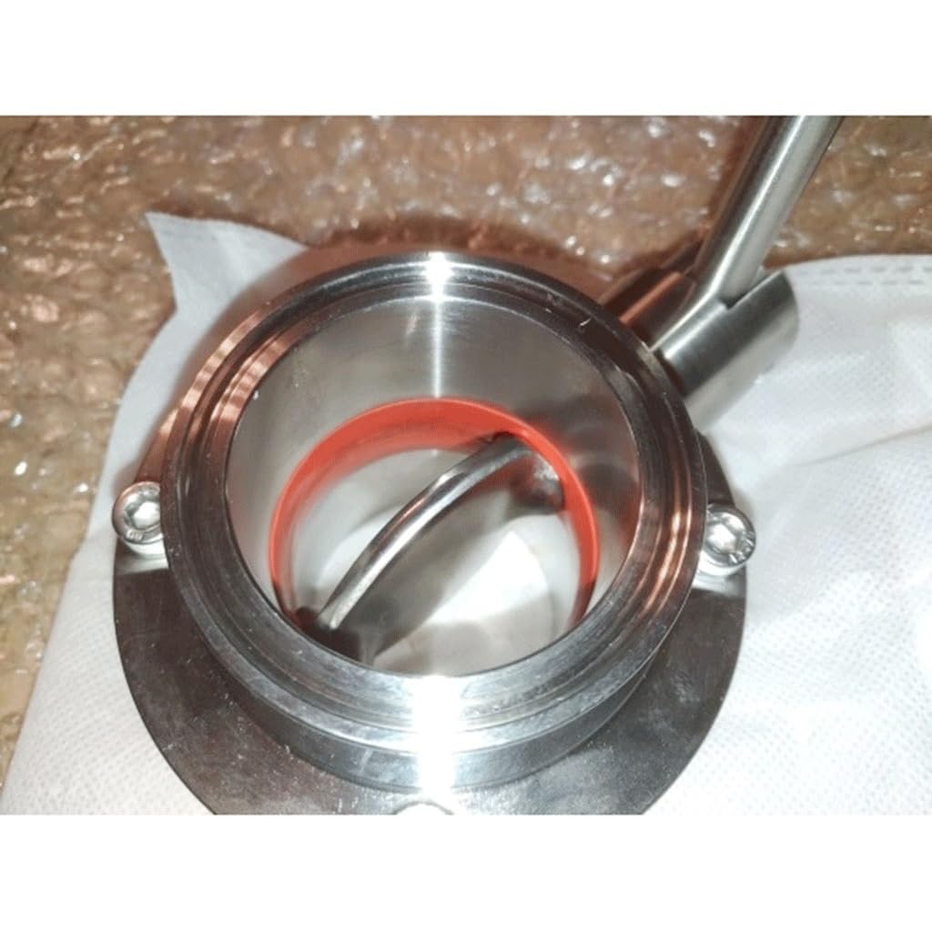 Vanne papillon sanitaire en acier inoxydable SS304 de 2in / 51 mm / 2in, 5,1 cm à trois pinces, pour brassage maison, bière, produits laitiers