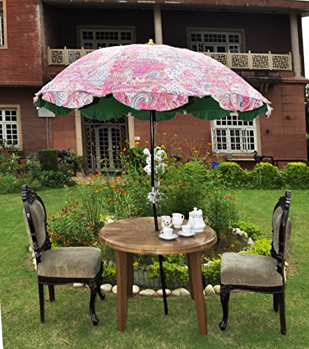 Funda exterior de algodón hecho a mano tradicional kanthra trabajo jardín de protección solar paraguas sombrilla 130 x 182 cm grande Cover