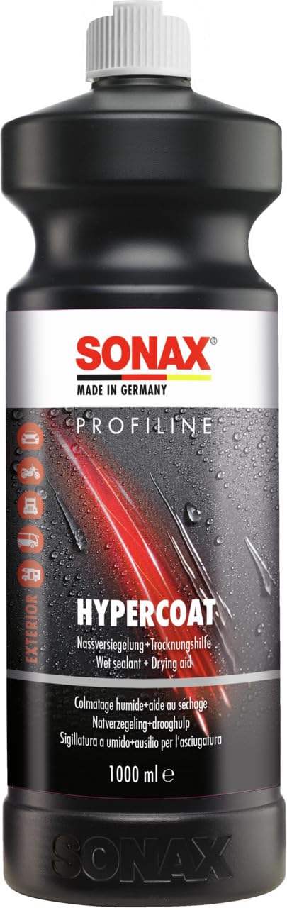 SONAX PROFILINE HyperCoat (1 litro) elimina l'acqua in eccesso Durante Il Lavaggio del Veicolo e Permette alle superfici di asciugarsi Rapidamente | Art. N. 06773000