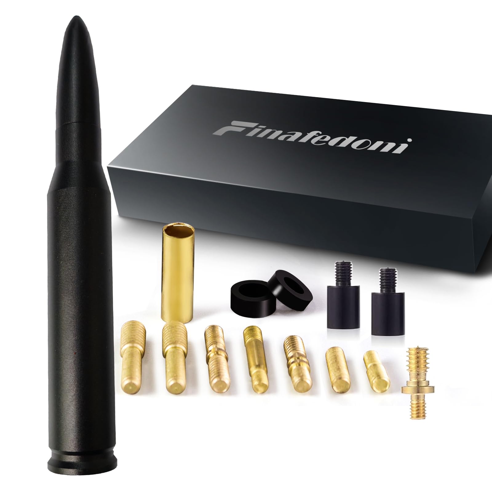 Photo 1 of 7.8in Black Car Truck Antenna Bullet Antenna Truck Accessories Silverado 1500 Ford F150 Dodge Ram 1500 GMC Sierra 1500 Ranger Short Replacement Antena para Carro (Black, 7.8inch)