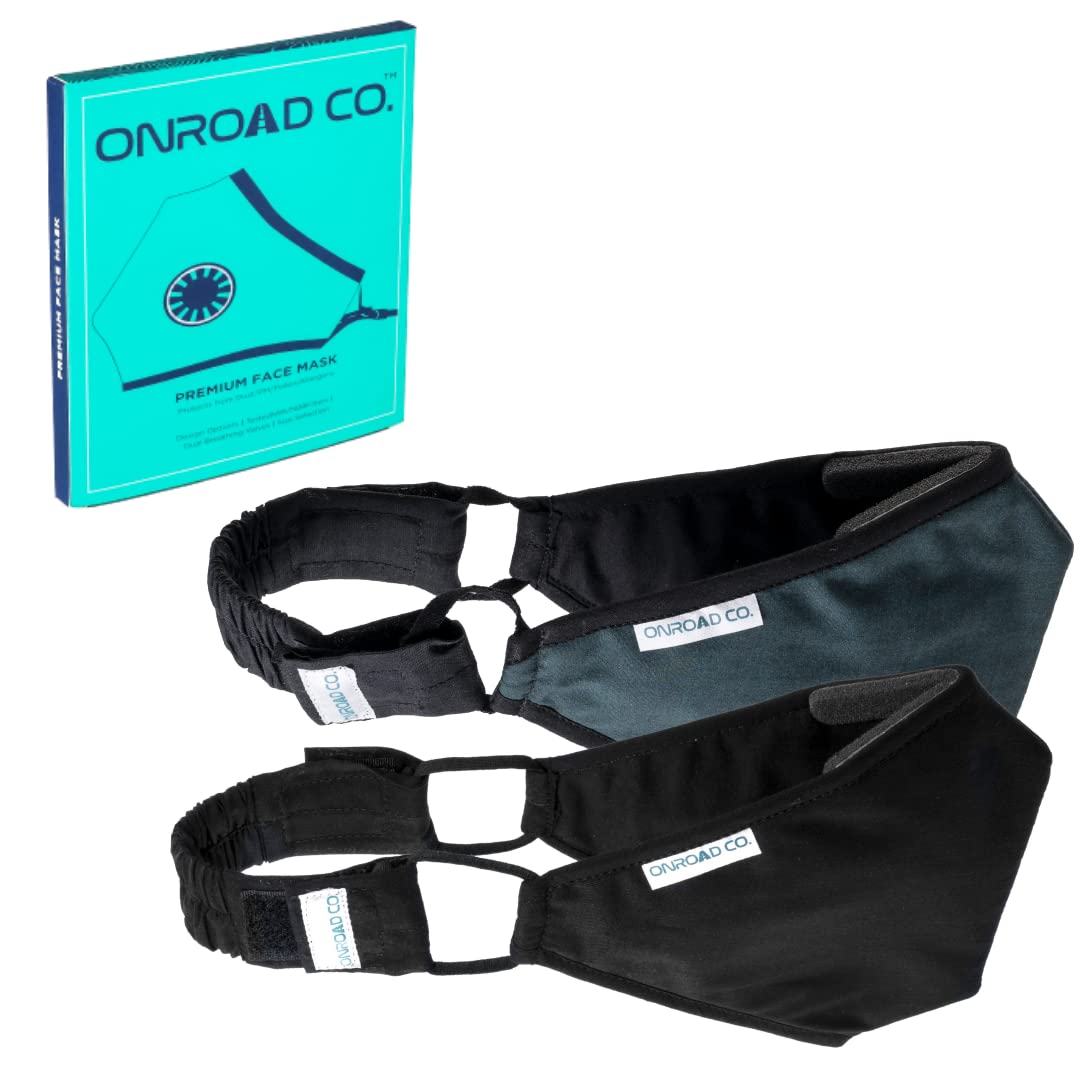 Sponsored Ad - Onroad Co. Cotton Unisex Reusable and Washable 6 Layered Anti Pollution Mask (Large - Ideal for 60-90 kg body weight, Black + Green)