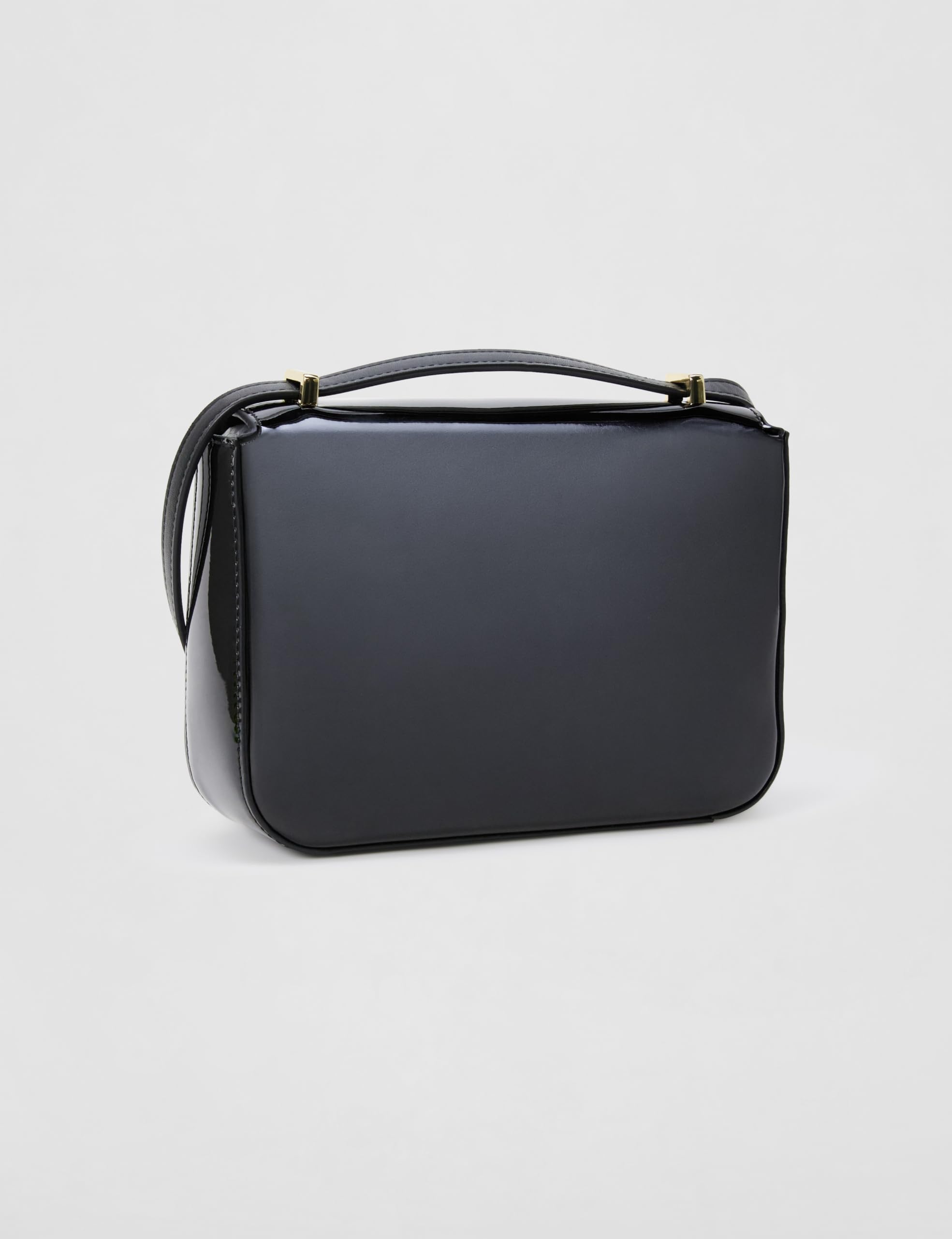 Armani Exchange, Women's Amy, sustainable, gold logo plate, Crossbody bag, Black, One size