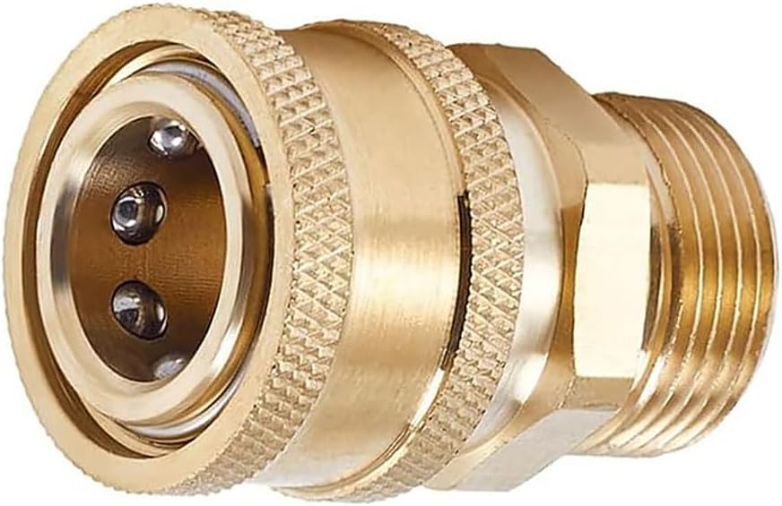Brass Pressure Washer Quick Connect Coupler Adapter (1) (M22 to 1/4)