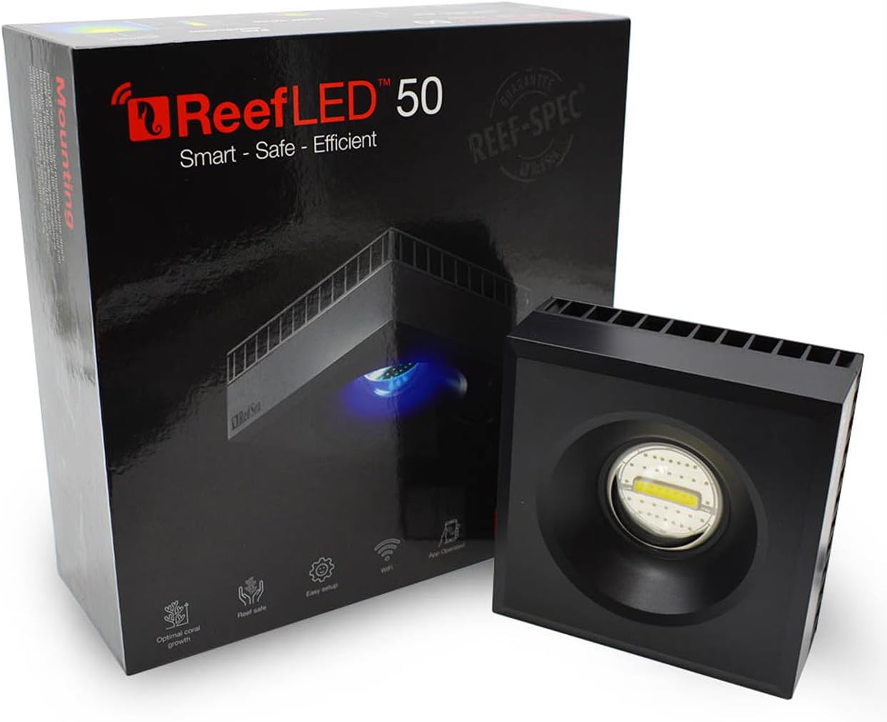 Red Sea ReefLED 50 Watt Saltwater Aquarium Light Reef | ReefBeat App Controlled for Fish Tank LED Lights for Corals Reef Marine