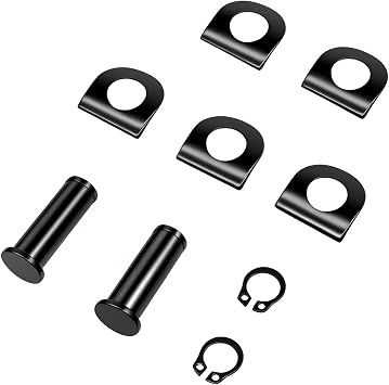 Black Foot Peg Mounting Hardware Kit - Anti-Rattle Spring Washers & Clevis Pins Compatible with Harley Sportster Softail Dyna Touring Road King Street Glide - Heavy Duty Steel Replacement Set
