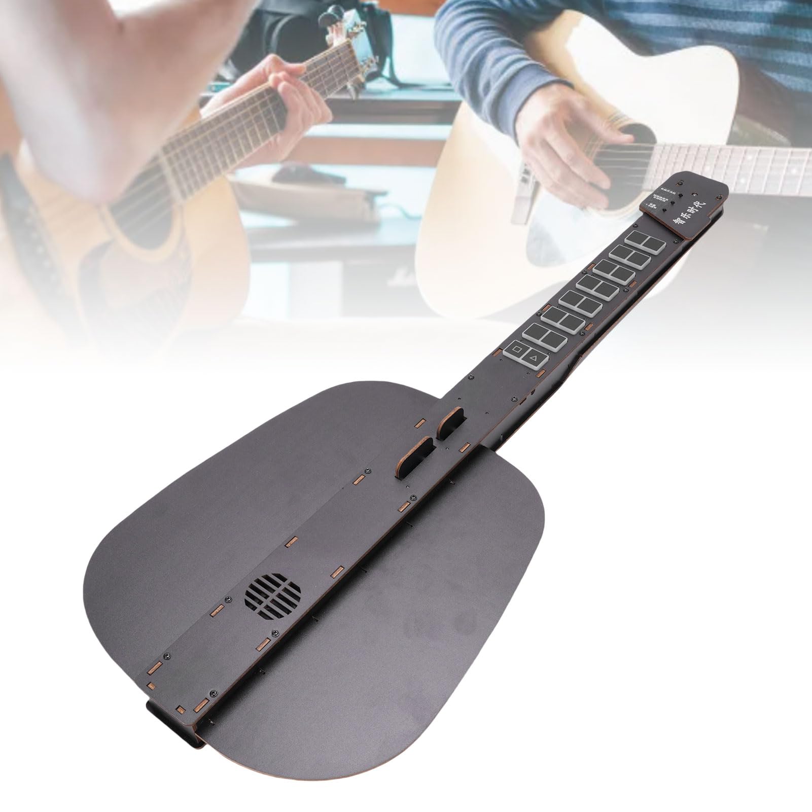 Tbest Chitarra Elettrica Portatile in Legno Senza Corde Intelligente 6 Suoni da Viaggio per Adulti e Adolescenti