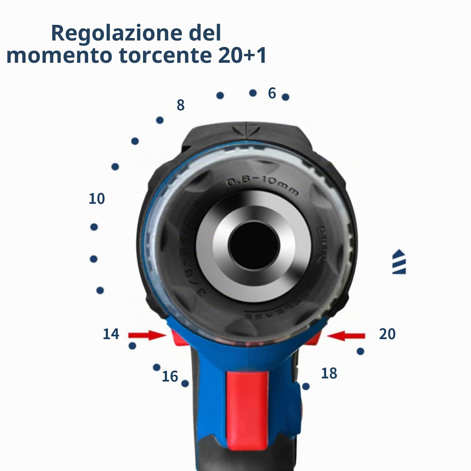 Avvitatore Elettrico，HERZO Trapano Avvitatore 300W，20+1 regolazioni di Coppia, Mandrino da 10 mm, con 4m Lungo Cavo Per Forare Pareti, Legno, Metallo