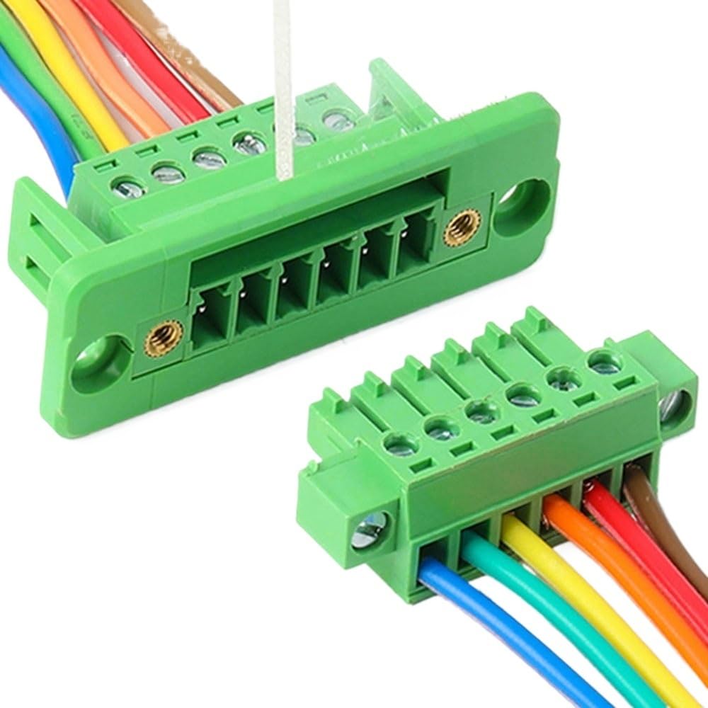 Conector de bloque de terminales enchufable, conectores de cableado sin soldadura, 15EDGWC, paso de 3,81mm, 2P/3P/4P/5P/6P/8P/9P/10P/11P/12P, 1 Juego(5P)
