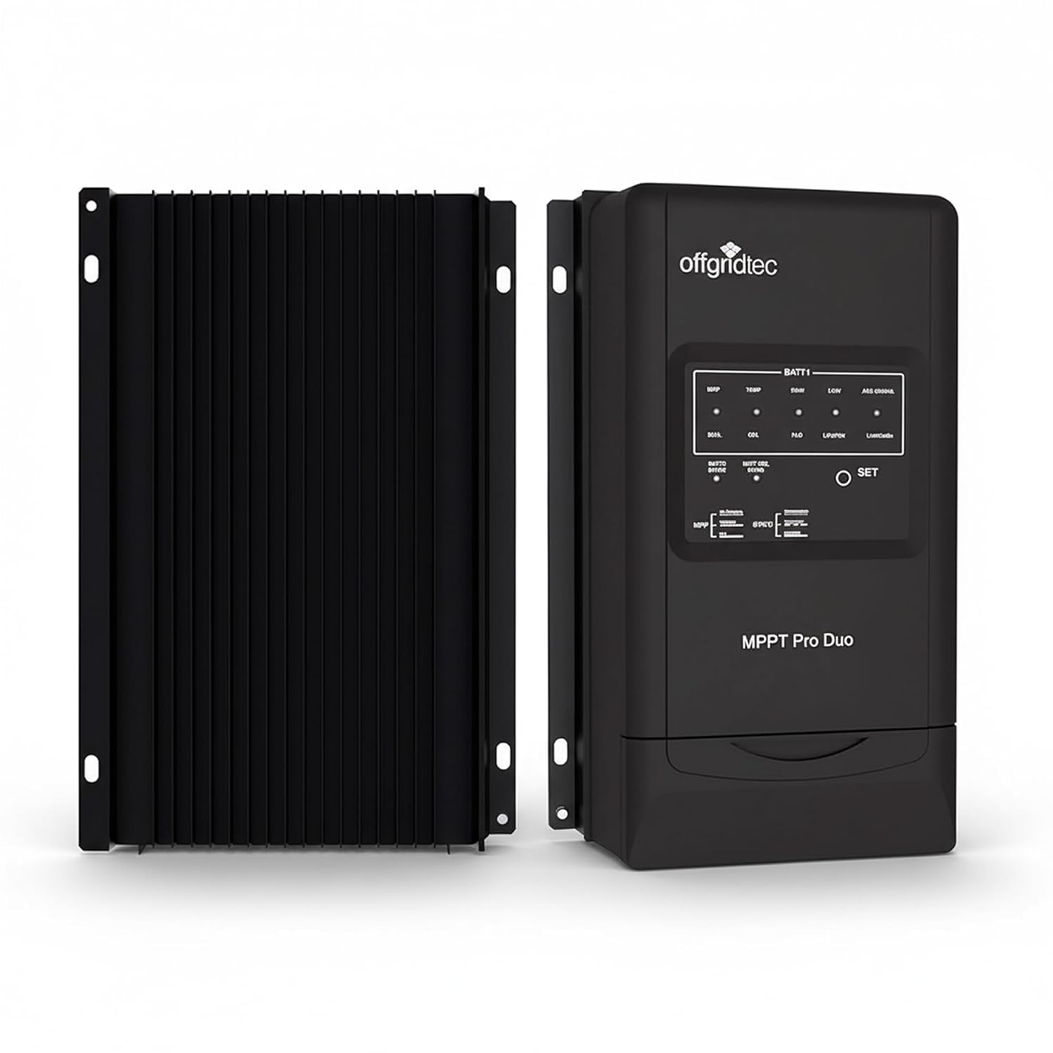 Offgridtec MPPT Pro Duo Charge Controller front and back view