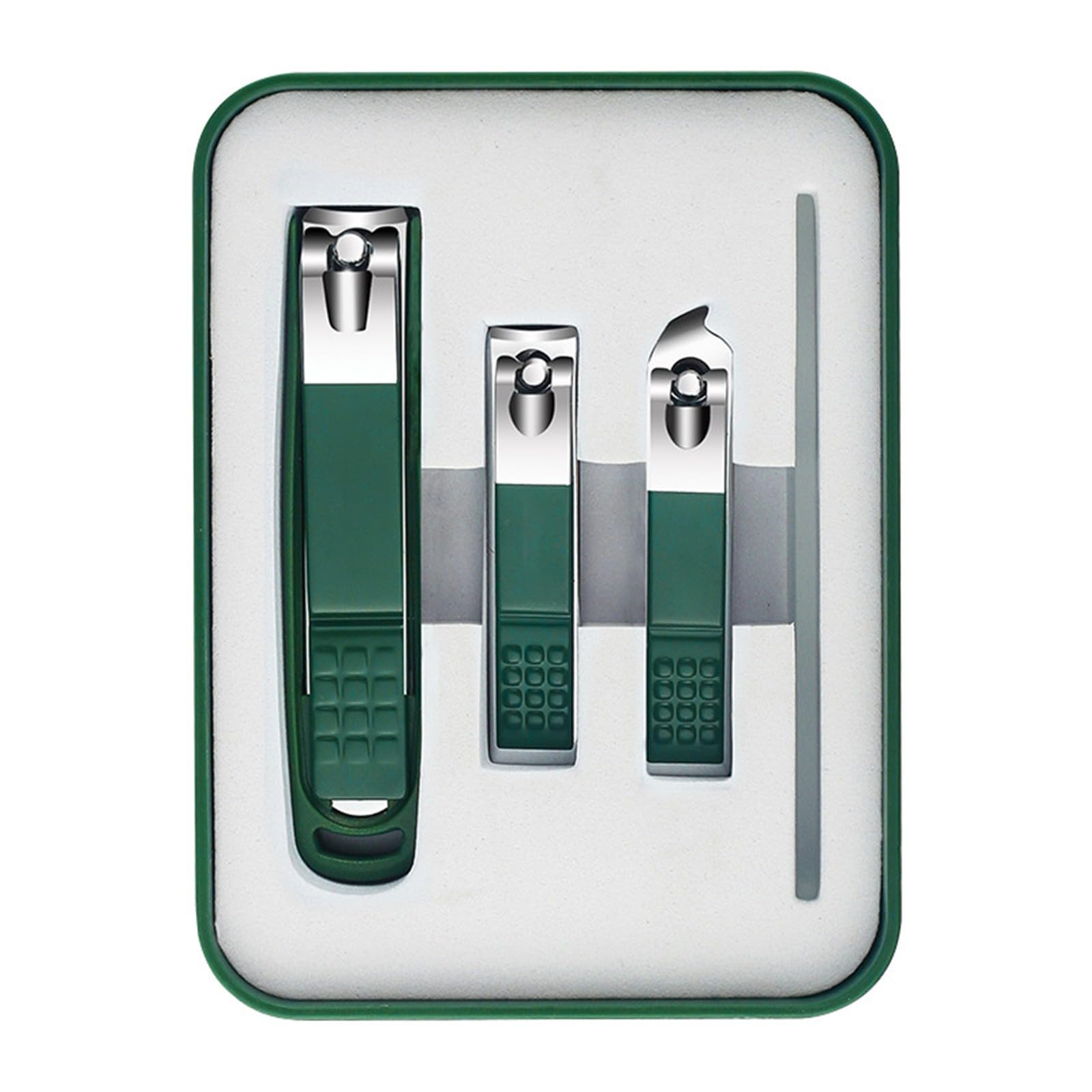 Nail Clippers Set with Gift Box, Catcher, Mess Free Nail Clippers,Self Collecting Stainless Steel Nail Cutter and Sharp Oblique Toenail Clippers and Nail File 4 Pieces for Travel Home